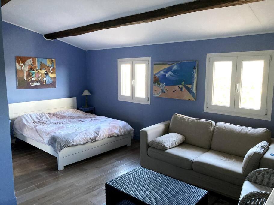 Apartmán Agreable Chambre D'Hotes Avec Vue Sur Les Collines La Colle-sur-Loup Exteriér fotografie